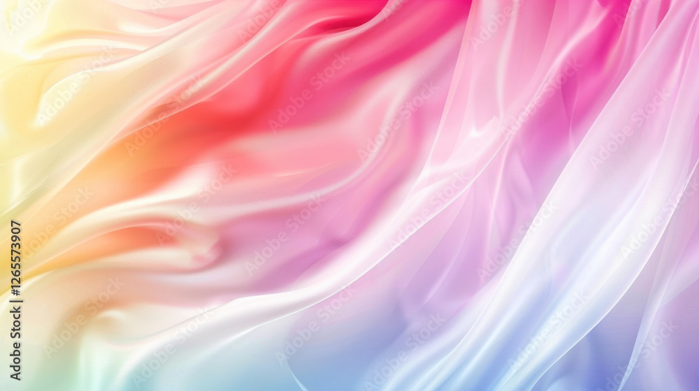 Soft, flowing fabric in pastel colors creates dreamy, ethereal background. silky texture and gentle waves evoke sense of calm and tranquility Soft, flowing fabric in pastel colors creates dreamy, ethereal background. silky texture and gentle waves evoke sense of calm and tranquility