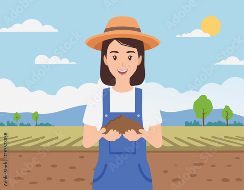 The fertile soil in the hands of a farmer is suitable for cultivation