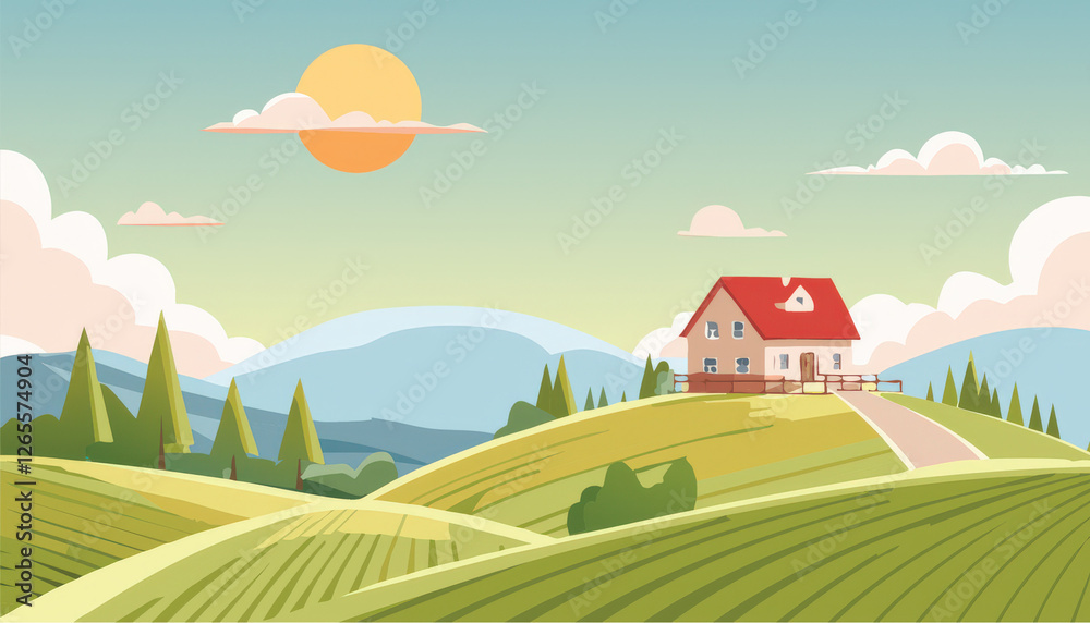 The serene house on the hill a captivating journey through nature's beauty and tranquility