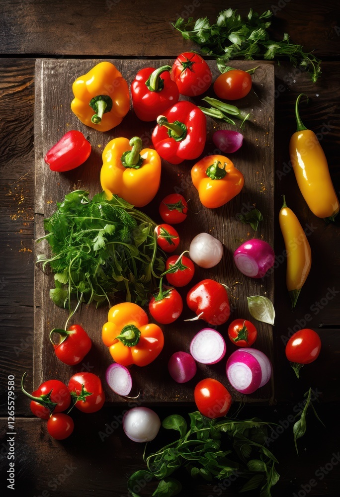 sizzling ingredients displayed vibrant dramatic culinary composition featuring bright colors textures, fresh, food, spices, herbs, vegetables, fruits sizzling ingredients displayed vibrant dramatic culinary composition featuring bright colors textures, fresh, food, spices, herbs, vegetables, fruits