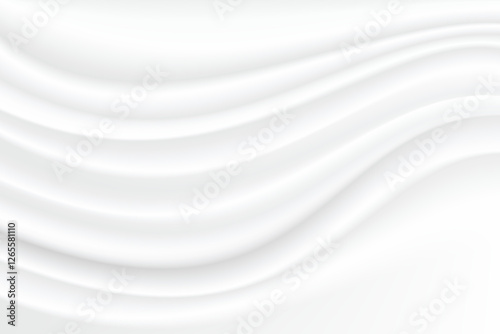 Abstract wrinkles white silk cloth fabric wave overlapping with light and shadow. white and gray texture background. copy space for web design. vector illustration	