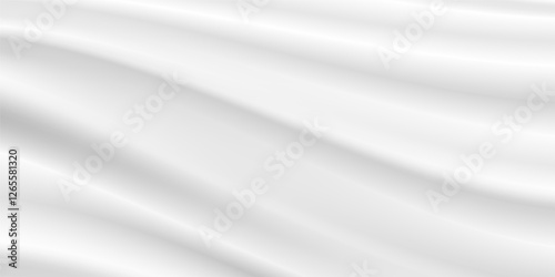 abstract wrinkles white silk cloth fabric wave overlapping with light and shadow. white and gray texture background. copy space for web design. vector illustration