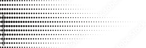 Halftone gradient. Dotted gradient, smooth dots spraying and halftones dot background seamless horizontal geometric pattern vector template set