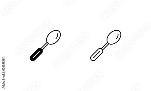 Spoon icons set vector stock illustration