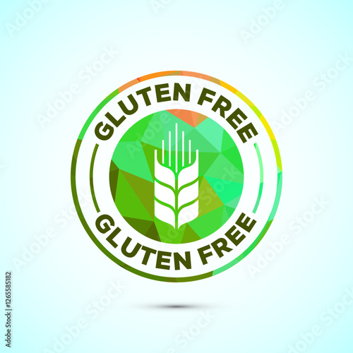 Gluten free icon design illustration, non gluten food sign for apps and websites, low poly style