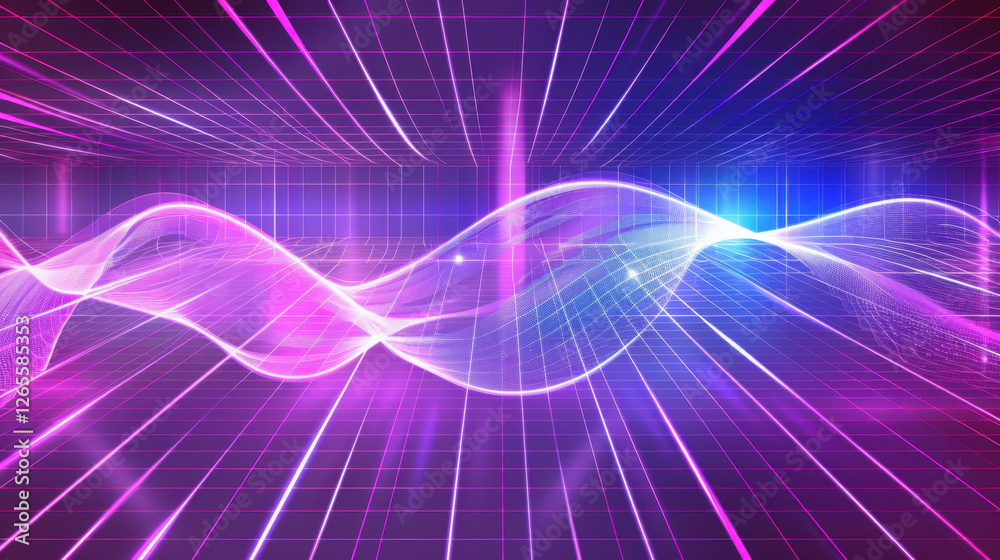 Vibrant abstract background with flowing waves in pink and blue tones, creating dynamic visual effect. Perfect for technology or music themes Vibrant abstract background with flowing waves in pink and blue tones, creating dynamic visual effect. Perfect for technology or music themes