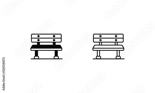Bench icons set vector stock illustration