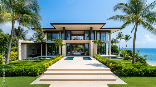 Wallpaper Mural Malaysian Tropical Pavilion with Ocean Views, Modern Paradise Estate Torontodigital.ca