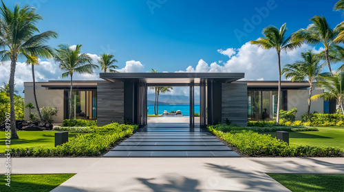 Wallpaper Mural Malaysian Tropical Pavilion with Ocean Views, Modern Paradise Estate Torontodigital.ca