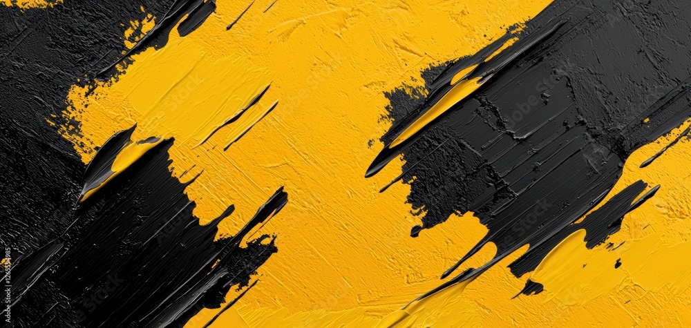 Grunge-style abstract background with rough yellow and black brushstrokes, energetic paint splashes, bold artistic texture, perfect for edgy designs Grunge-style abstract background with rough yellow and black brushstrokes, energetic paint splashes, bold artistic texture, perfect for edgy designs