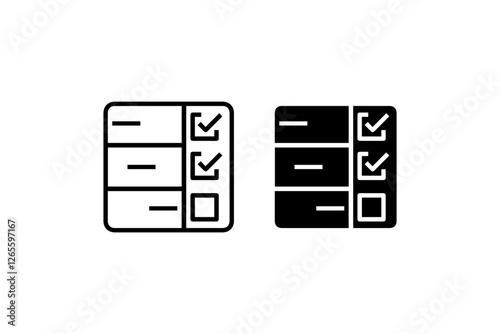 Minimalist Checklist and Table Icons Vector