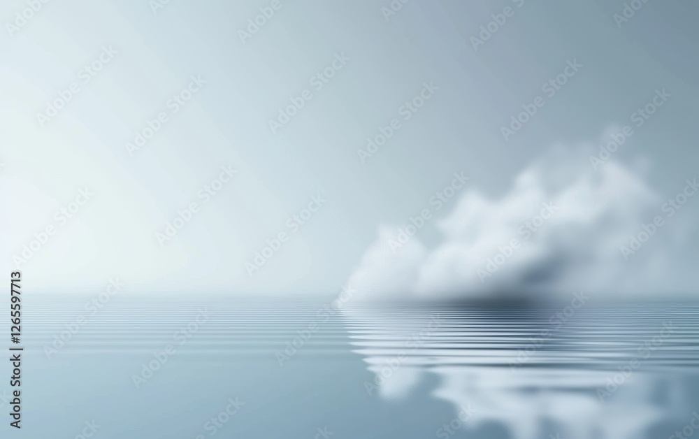 Soft-focus minimalist background with floating white mist over a glossy reflective ground, cool blue tones creating a tranquil ambiance, high-detail Soft-focus minimalist background with floating white mist over a glossy reflective ground, cool blue tones creating a tranquil ambiance, high-detail
