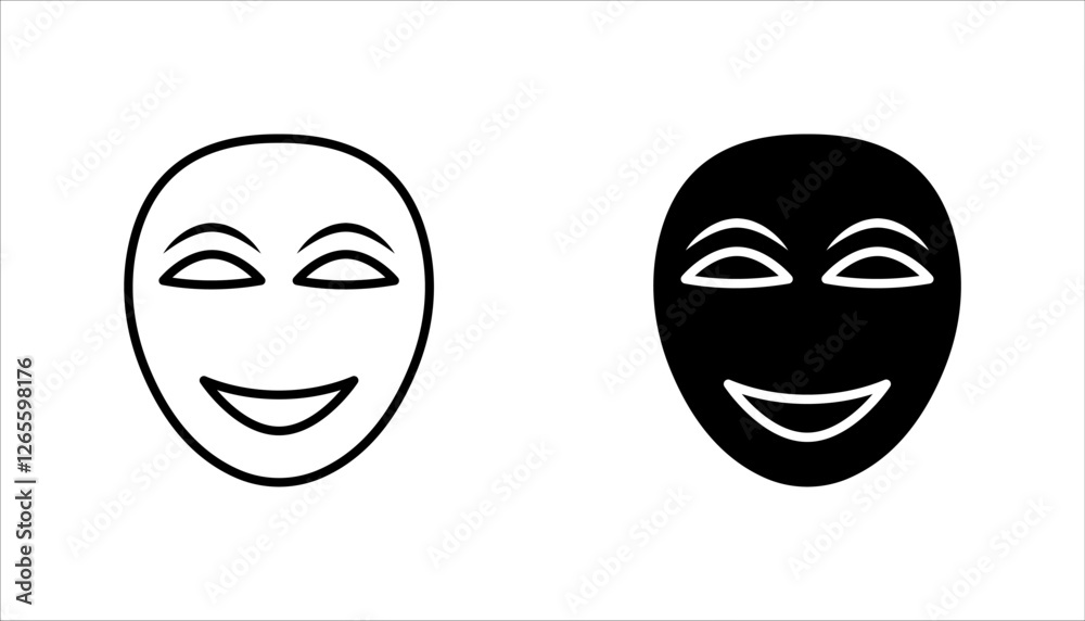 set of mask icons, on a white background. set of mask icons, on a white background.