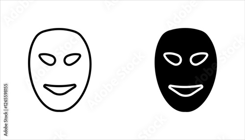 set of mask icons, on a white background.