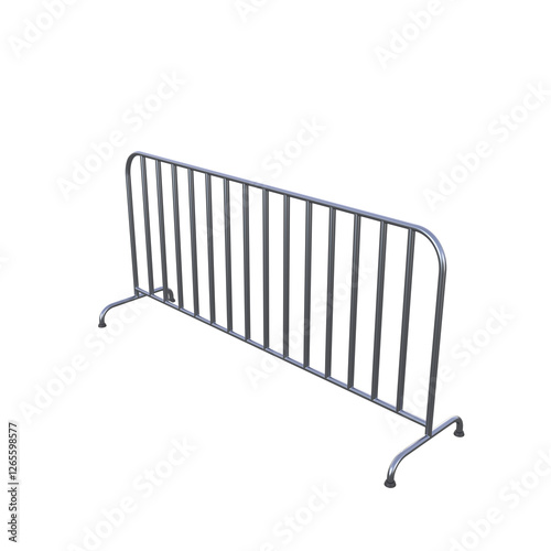Temporary Fence, 3d illustration Isolated on white background