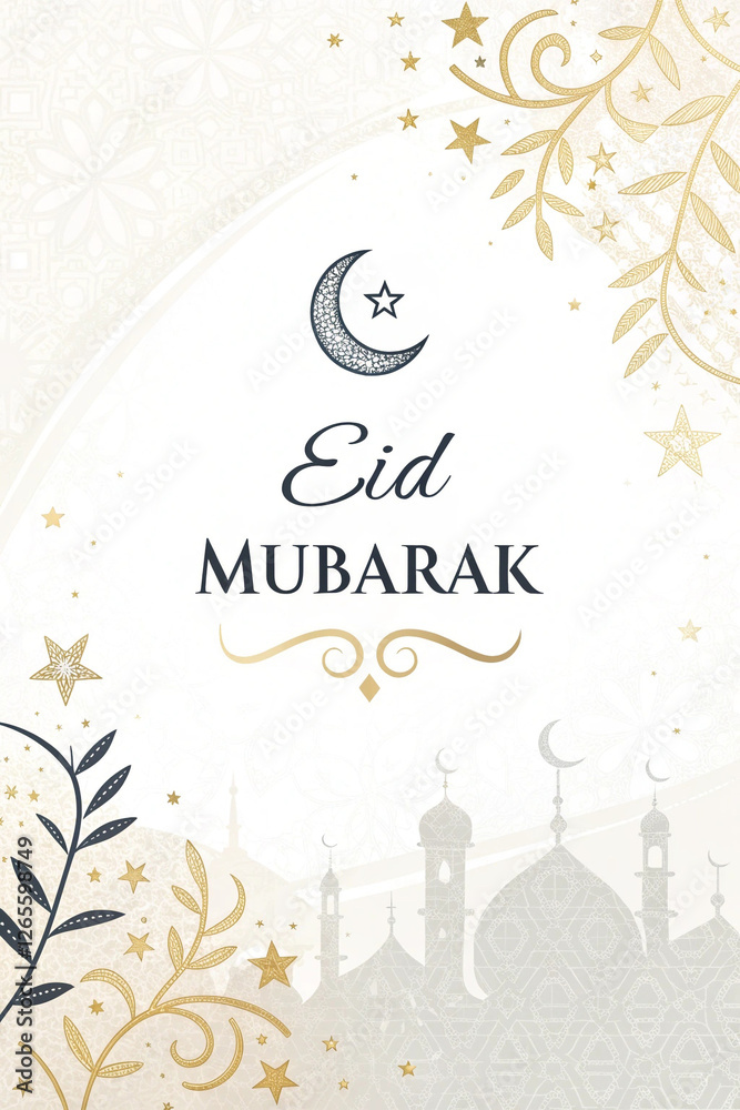 Obraz premium Elegant Eid Mubarak Celebration Background Design