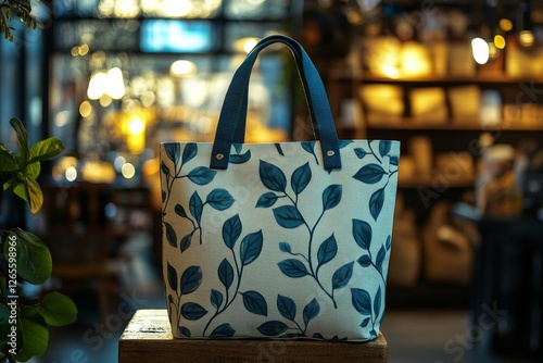 Wallpaper Mural Sturdy canvas tote bag with leaf prints Torontodigital.ca