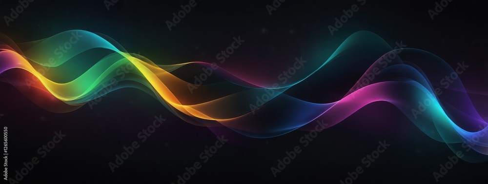 Naklejka premium Abstract iridescent shape, dark background design