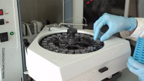 Laboratory Procedure Properly Inserting the Sample Inside the Centrifuge for Analysis