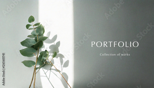 Natural and stylish portfolio background material eucalyptus
