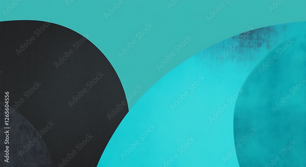 Fototapeta premium Modern Minimalist Abstract flat geometric vector graphic background with rounded corners, blue and teal gradient color scheme