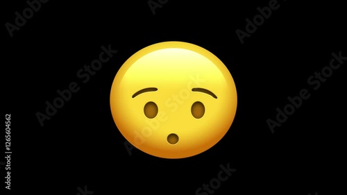 A yellow emoji with a hushed face displays a sense of wonder and curiosity