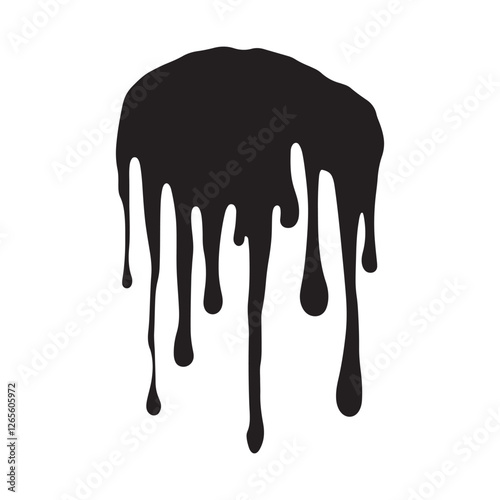 Chocolate dripping silhouette vector illustration