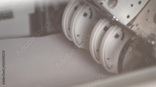 A CloseUp Image Displaying the Mechanism of a Printer in Action Performing Its Function