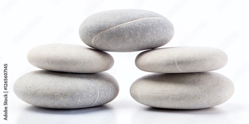 Fototapeta premium Balanced Stones: Minimalist Nature Still Life Photography - Tranquility & Harmony