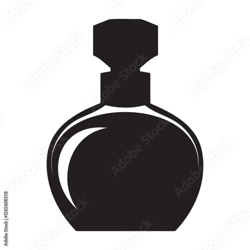 Luxury glamour perfume bottle silhouette vector illustration