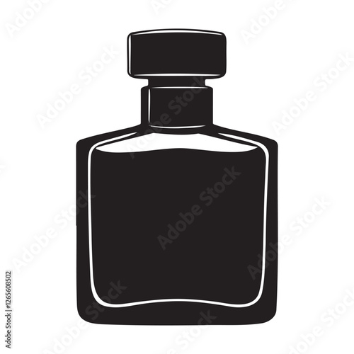 Female perfume bottle silhouette vector illustration