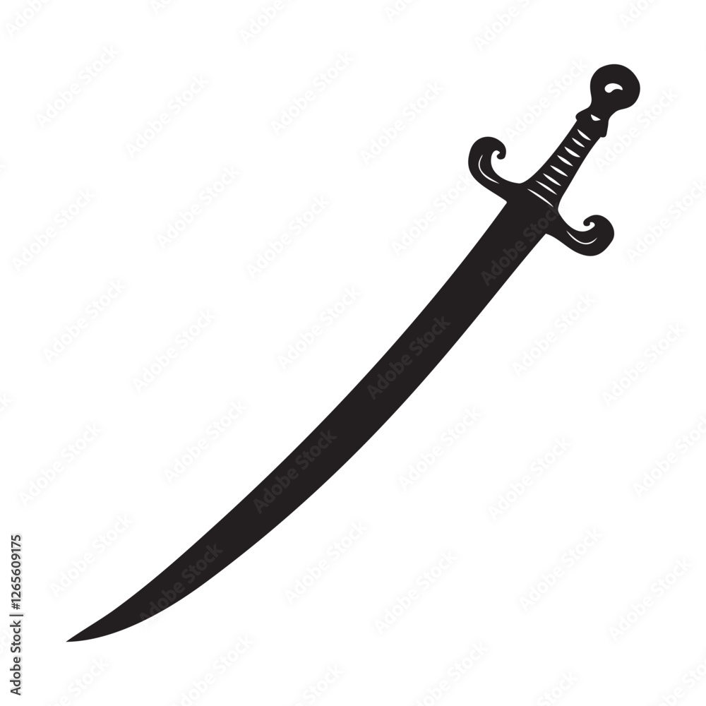 Obraz premium Islamic sword silhouette vector illustration