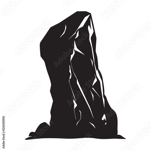 Cliff Rock silhouette vector illustration