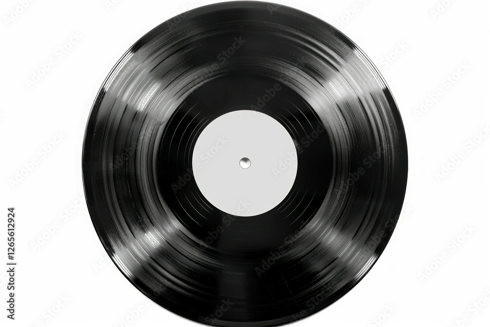 Black vinyl record on solid white background. Neural network AI generated Black vinyl record on solid white background. Neural network AI generated