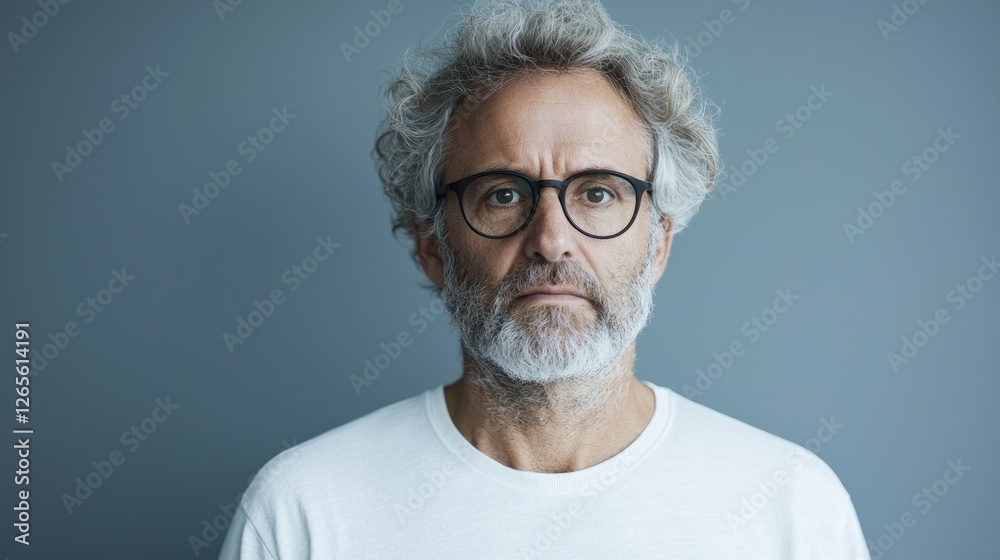 Obraz premium Studio Portrait of Serious Mature Man