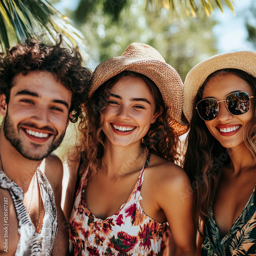 group of young people on the beach