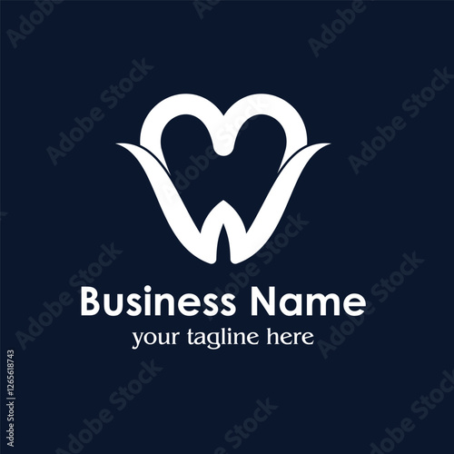 Logo with teeth shape of letters M and W