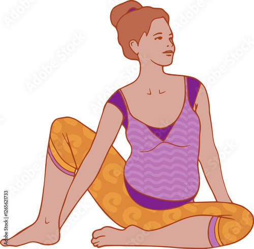 illustration de yoga féminin et prénatal