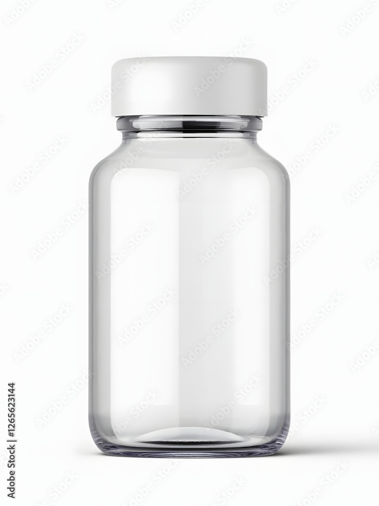 Plastic packaging for protein or supplements on a white background Plastic packaging for protein or supplements on a white background