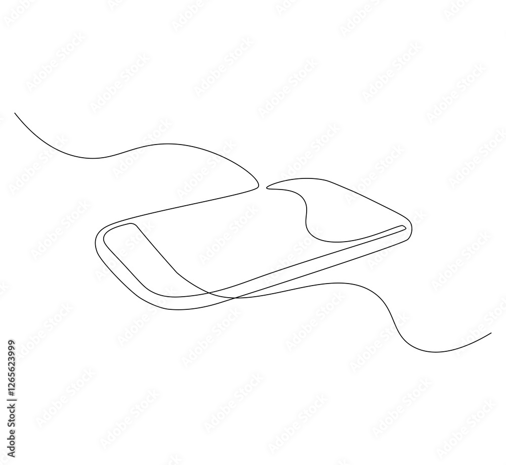 Obraz premium Cutting board kitchen continuous line. Continuous one line drawing cutting board. Cutting board, equipment concept. Single line drawing