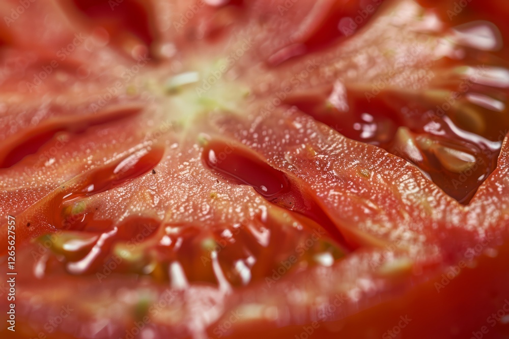 Close-up of fresh tomato slices in vibrant red hues. Neural network AI generated Close-up of fresh tomato slices in vibrant red hues. Neural network AI generated