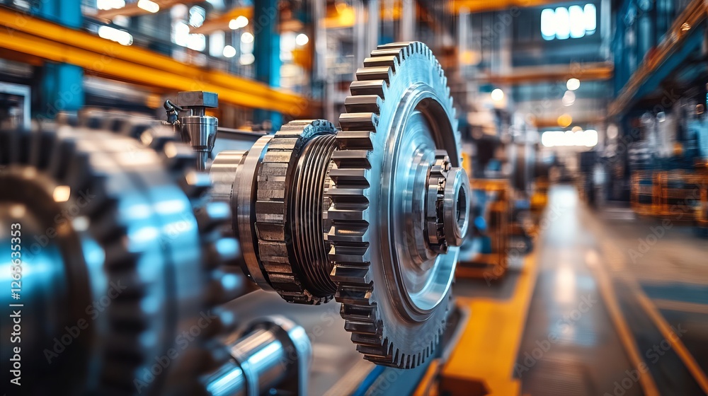 Close Up of Industrial Machine in Factory Setting Showcasing Intricate Details and Robust Design Highlighting the Power and Efficiency of Modern Manufacturing Technologies and Processes Close Up of Industrial Machine in Factory Setting Showcasing Intricate Details and Robust Design Highlighting the Power and Efficiency of Modern Manufacturing Technologies and Processes