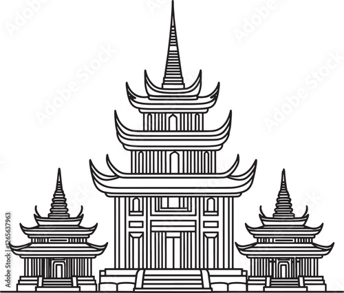 buddhist temple silhouette