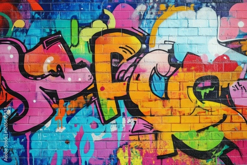 Wallpaper Mural Vivid urban graffiti wall capturing street art energy. Neural network AI generated Torontodigital.ca