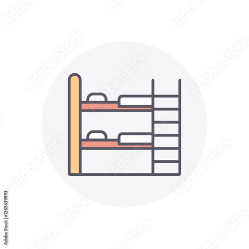 Bunk Bed vector icon stock illustration