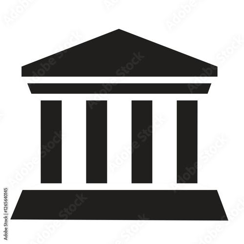 Building icon. Building with iconic columns. Historic building. Vector icon isolated on white background