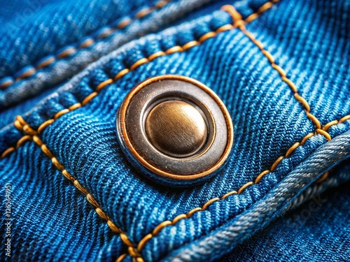 Wallpaper Mural Close-up of Blue Denim Jeans Metal Button Detail - Fashion Texture Background Torontodigital.ca