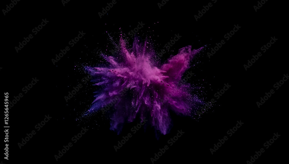 Colorful Powder Explosion on a Black Background Colorful Powder Explosion on a Black Background
