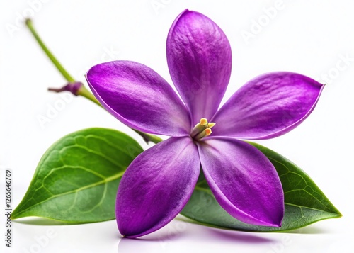 Close-up Purple Jasmine Flower Isolated on White Background - Nature Stock Photo