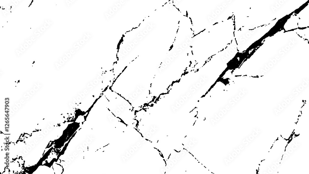 Obraz premium Crack texture lines isolated on white background. Black cracks on white. Grunge texture. Elegant white marble texture with black veins. 